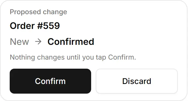 Mark my newest order as confirmed