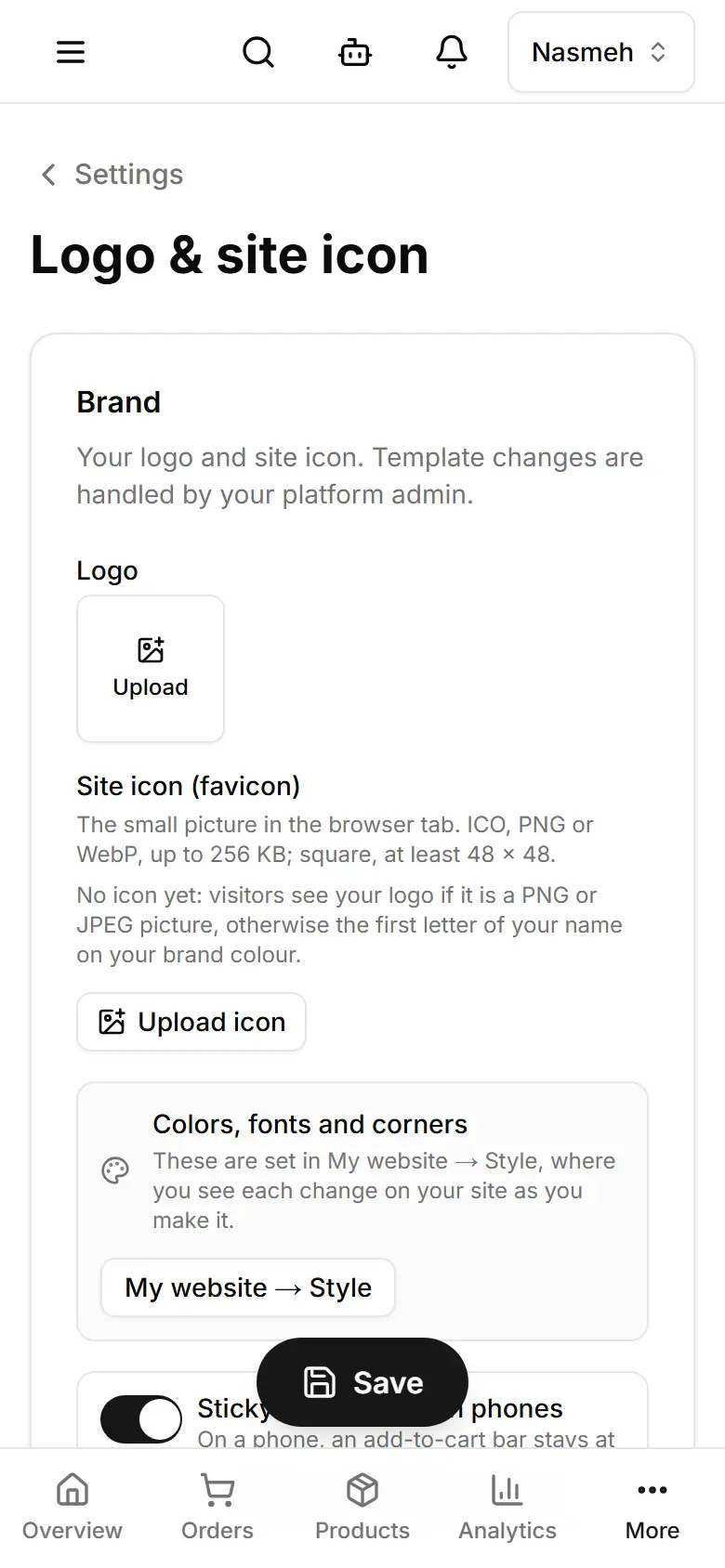 Logo and site icon.