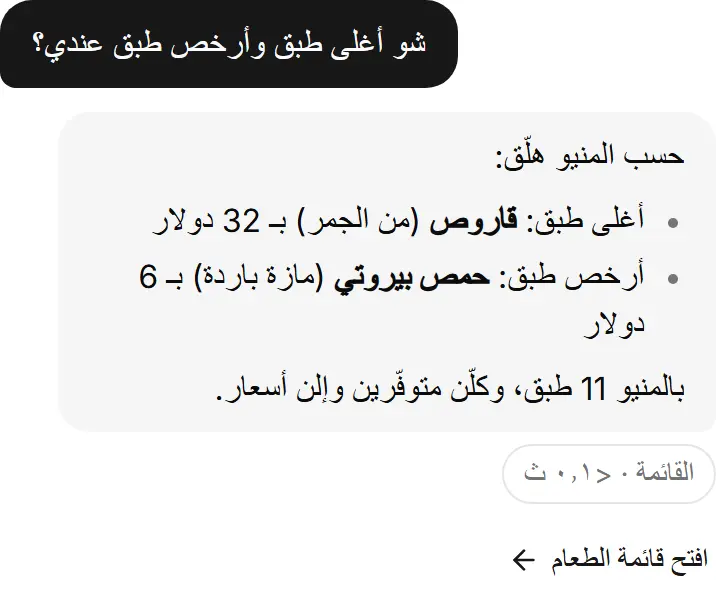 الطبق الأغلى والأرخص، من قائمتك.